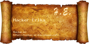 Hacker Erika névjegykártya